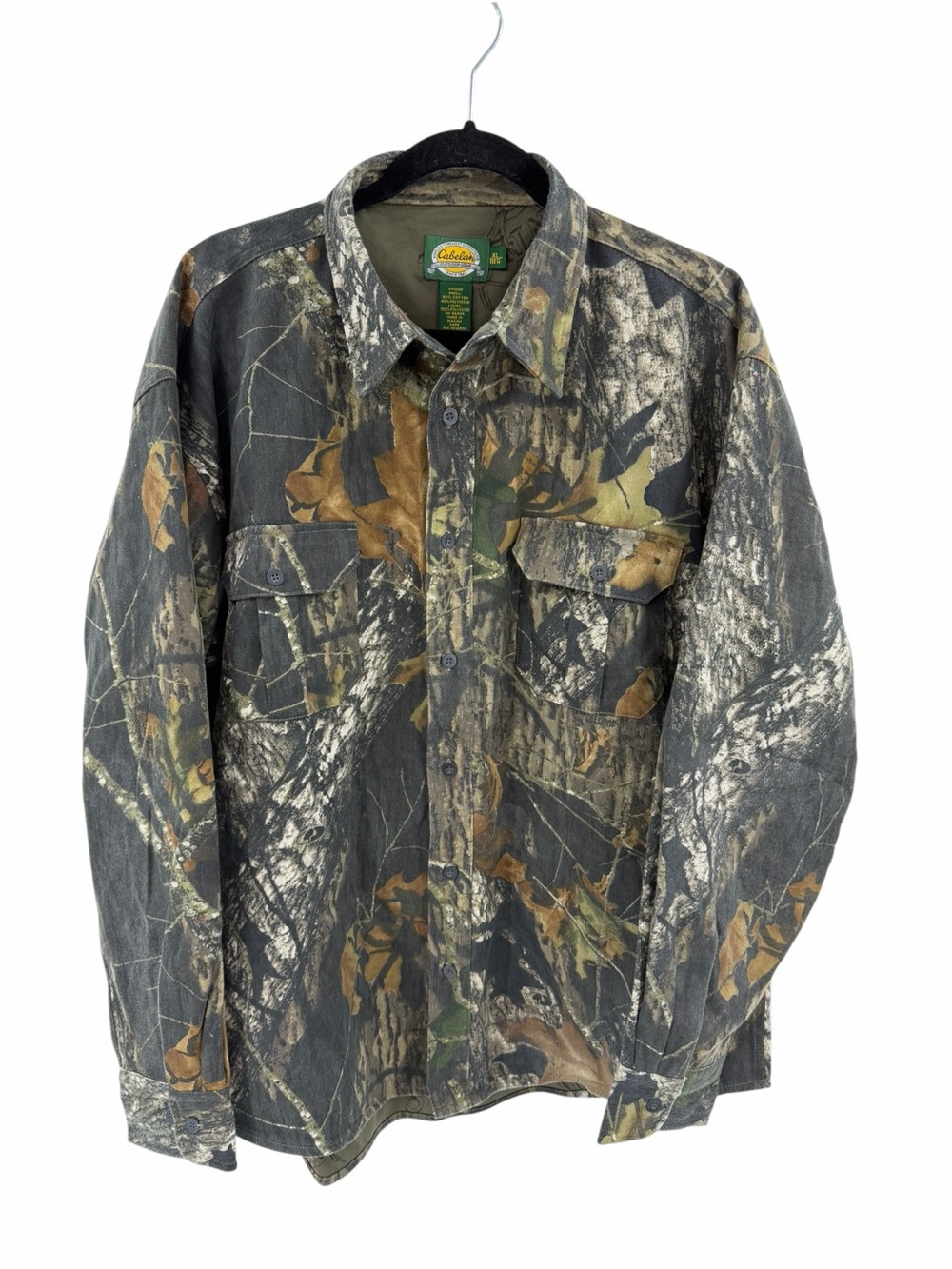 Cabela's Camo Hunting Shacket Size XL Heavy Cotton Flannel Buttoned